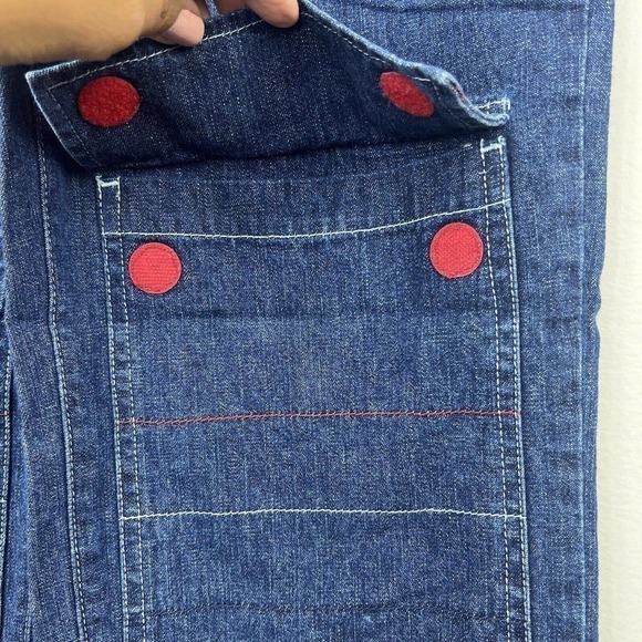 Tommy Hilfiger Vintage Cargo Jeans Size 9 Juniors Button Front Y2K - Picture 8 of 15